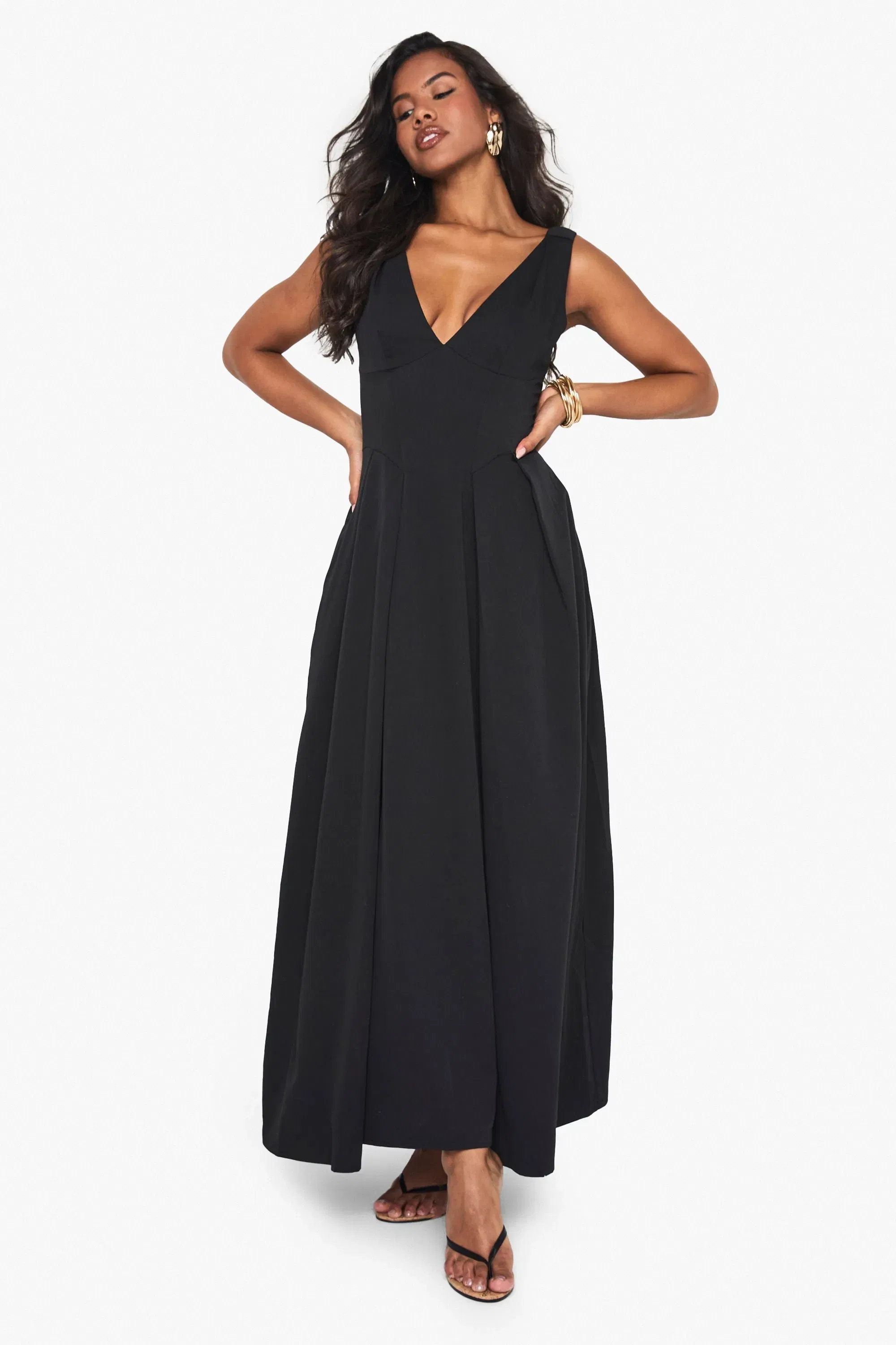 Structured Skater Maxi Dress