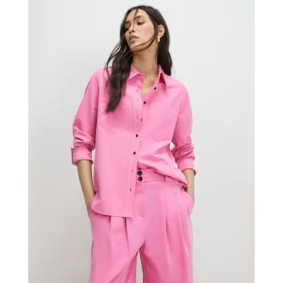Pink Long Sleeve Tailored Shirt