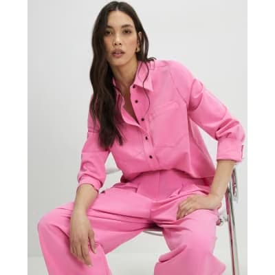 Pink Long Sleeve Tailored Shirt