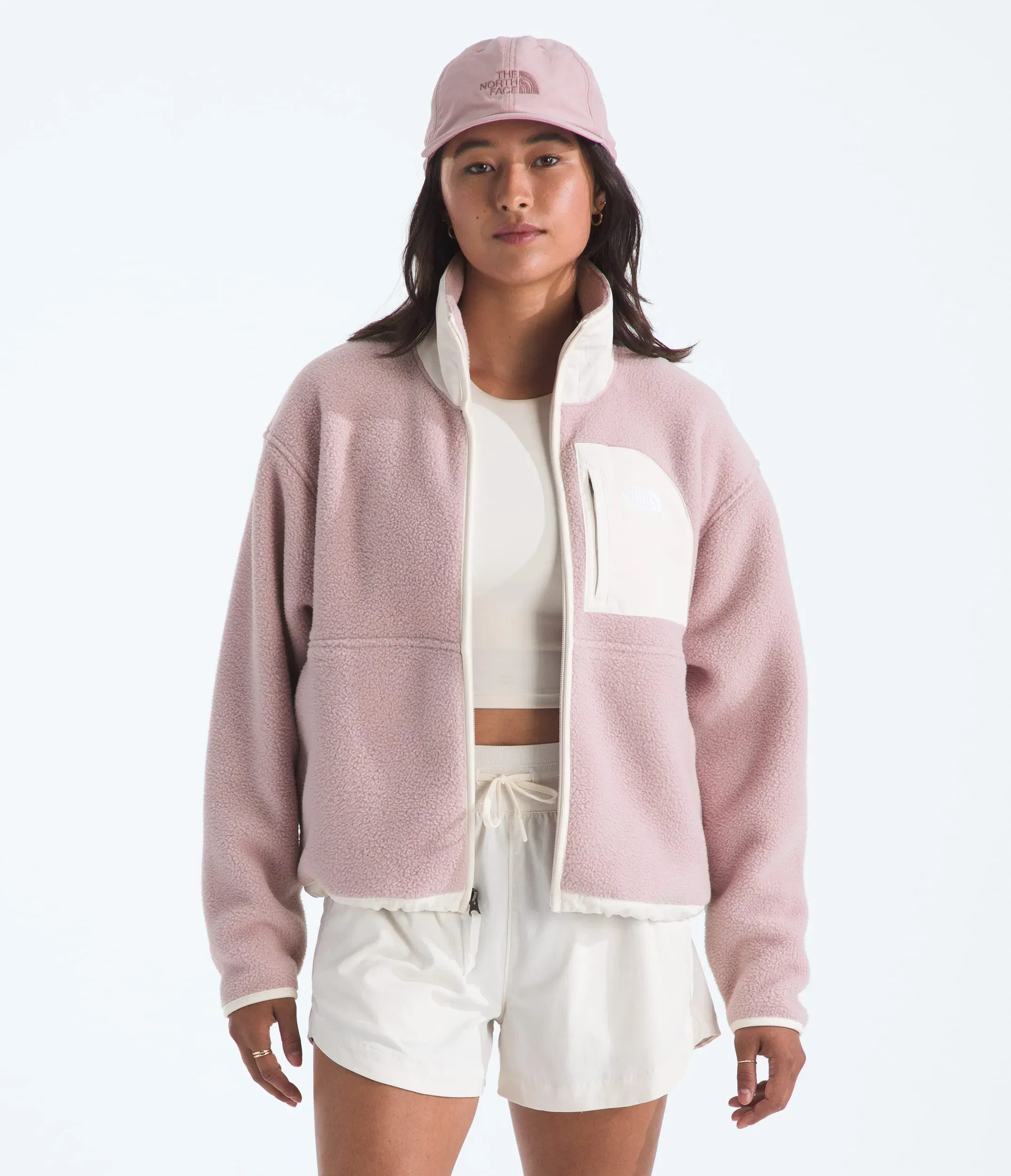 The North Face Women’s Yumiori Off Peak Full-Zip Jacket METAL PINK-WHITE DUNE