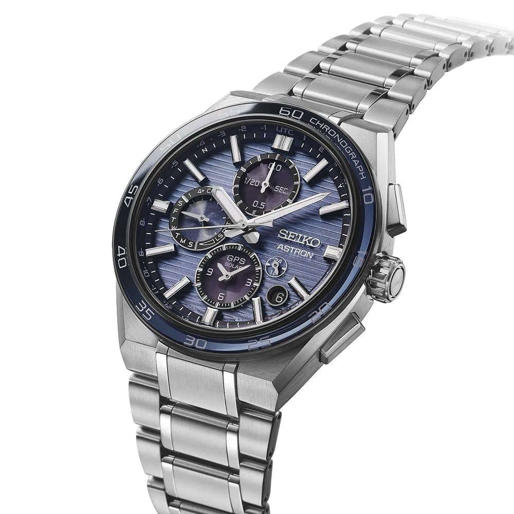 Seiko Astron Gps Solar Dual-Time Chronograph In Slate Blue - Blue - SSH175J1