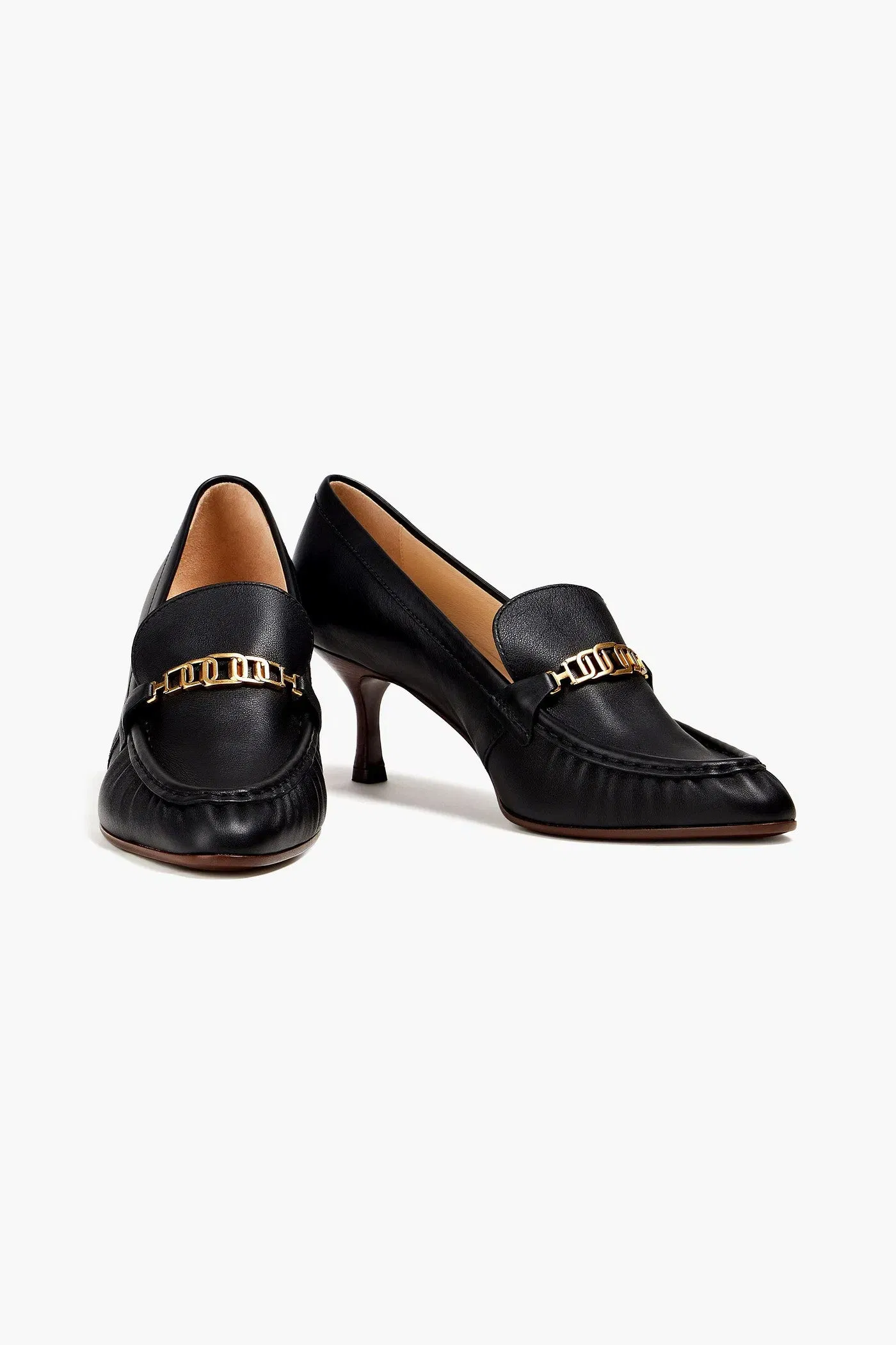 Tod's Embellished Leather Pumps Black Women's