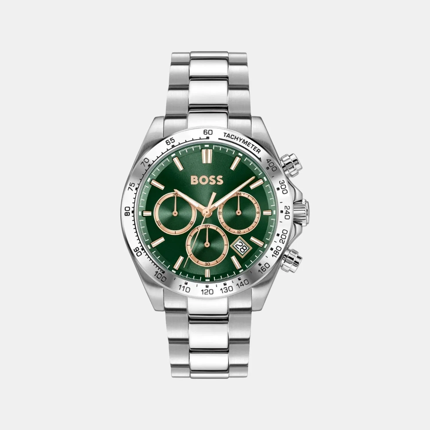 Boss Hero 2.0 Men Quartz Green Dial Chronograph Stainless Steel Watch 1514268