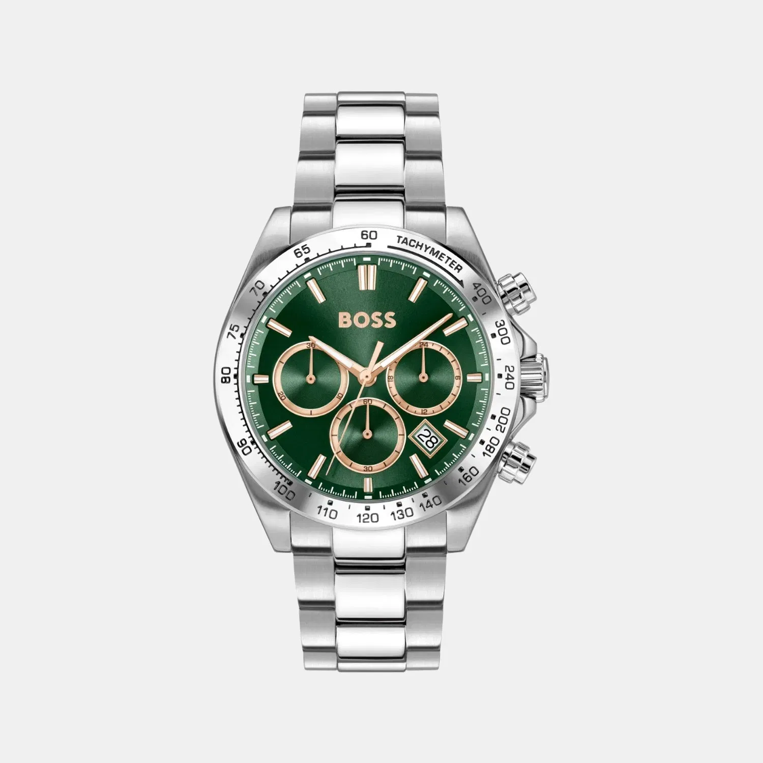 Boss Hero 2.0 Men Quartz Green Dial Chronograph Stainless Steel Watch 1514268