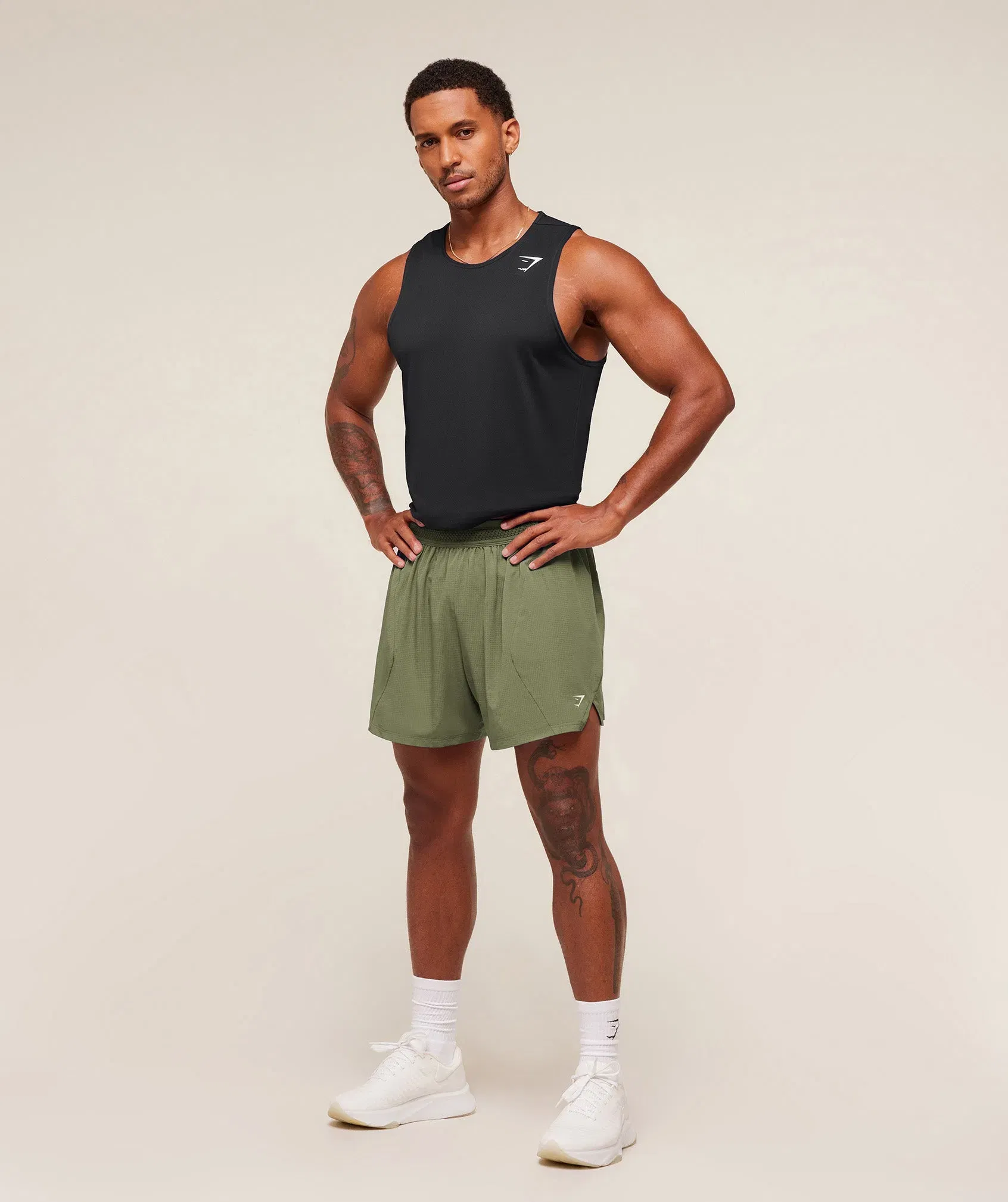 Gymshark Running 5" Shorts - GS Grounded Green