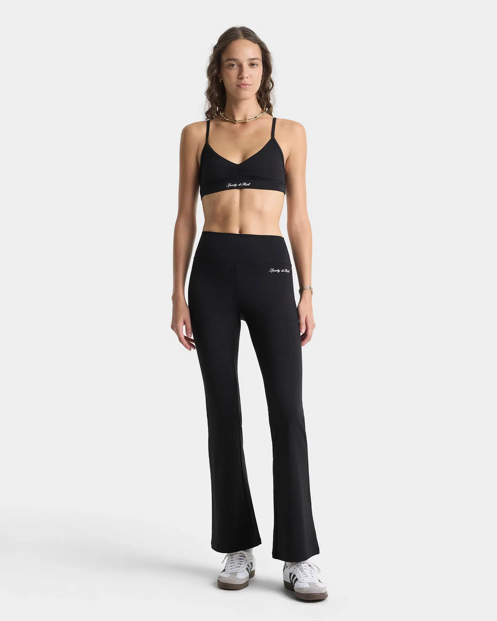 Signature Logo Flared Legging - Black/White