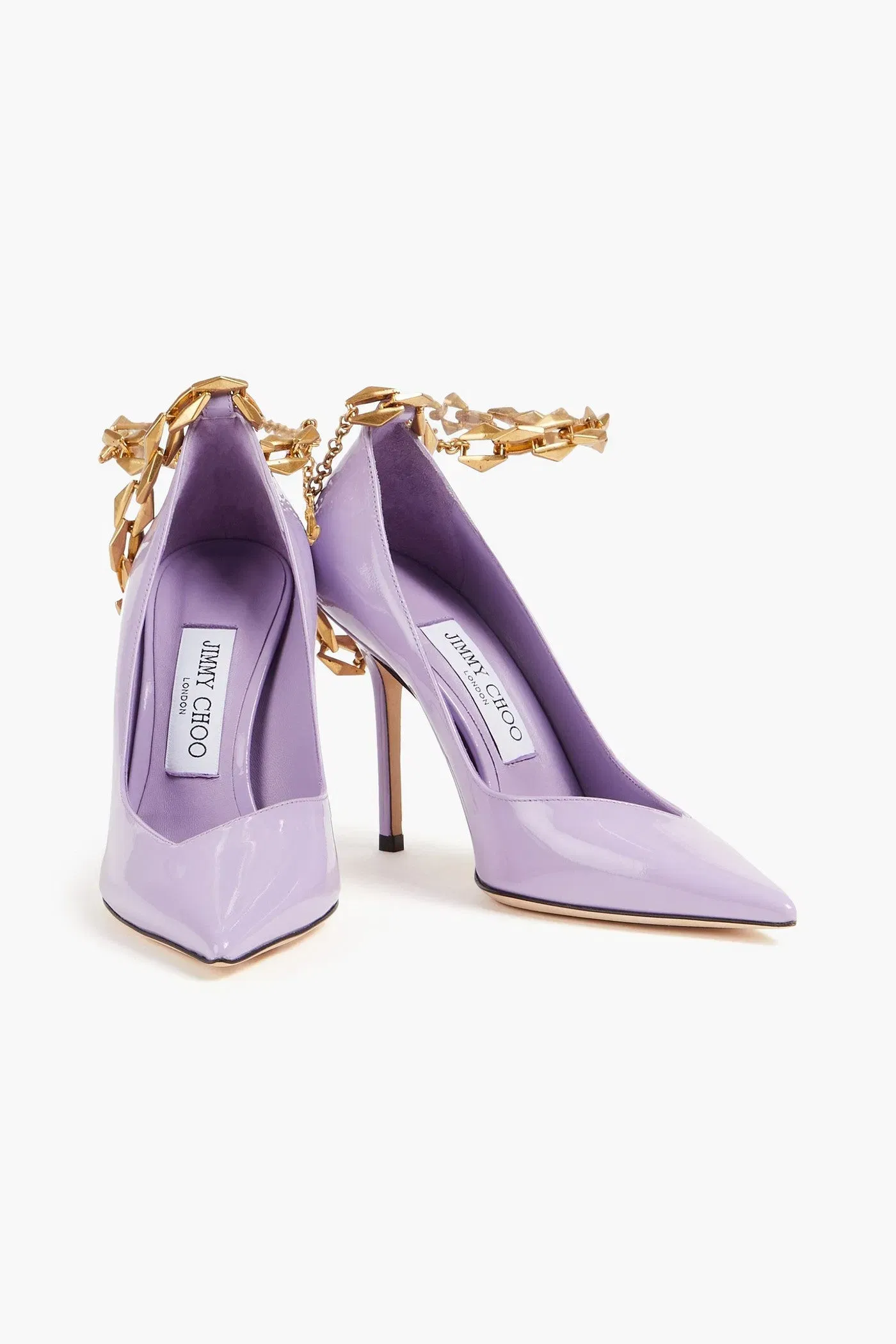 Jimmy Choo Diamond Talura 100 Patent-Leather Pumps Lavender Women's