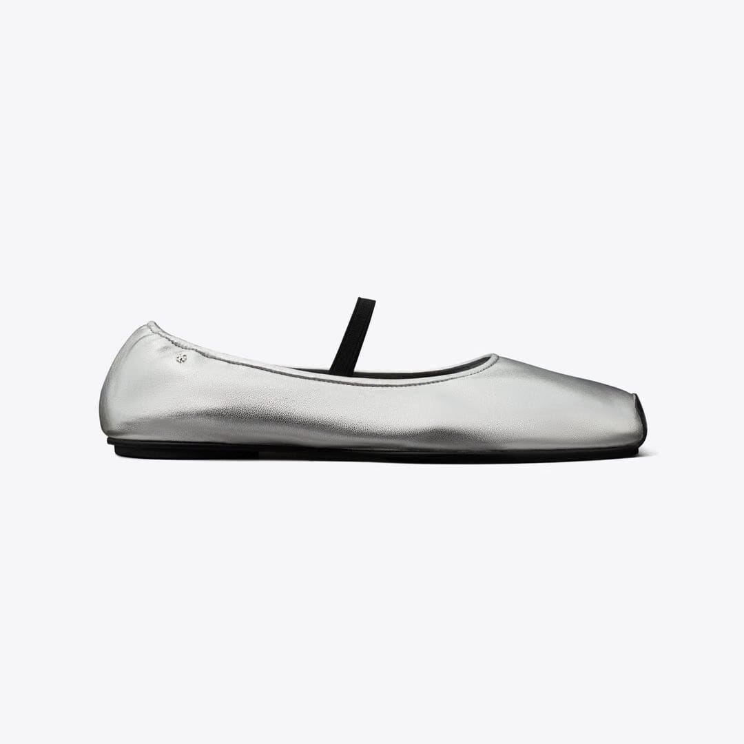 Tory Burch Runway Ballet SILVER / PERFECT BLACK