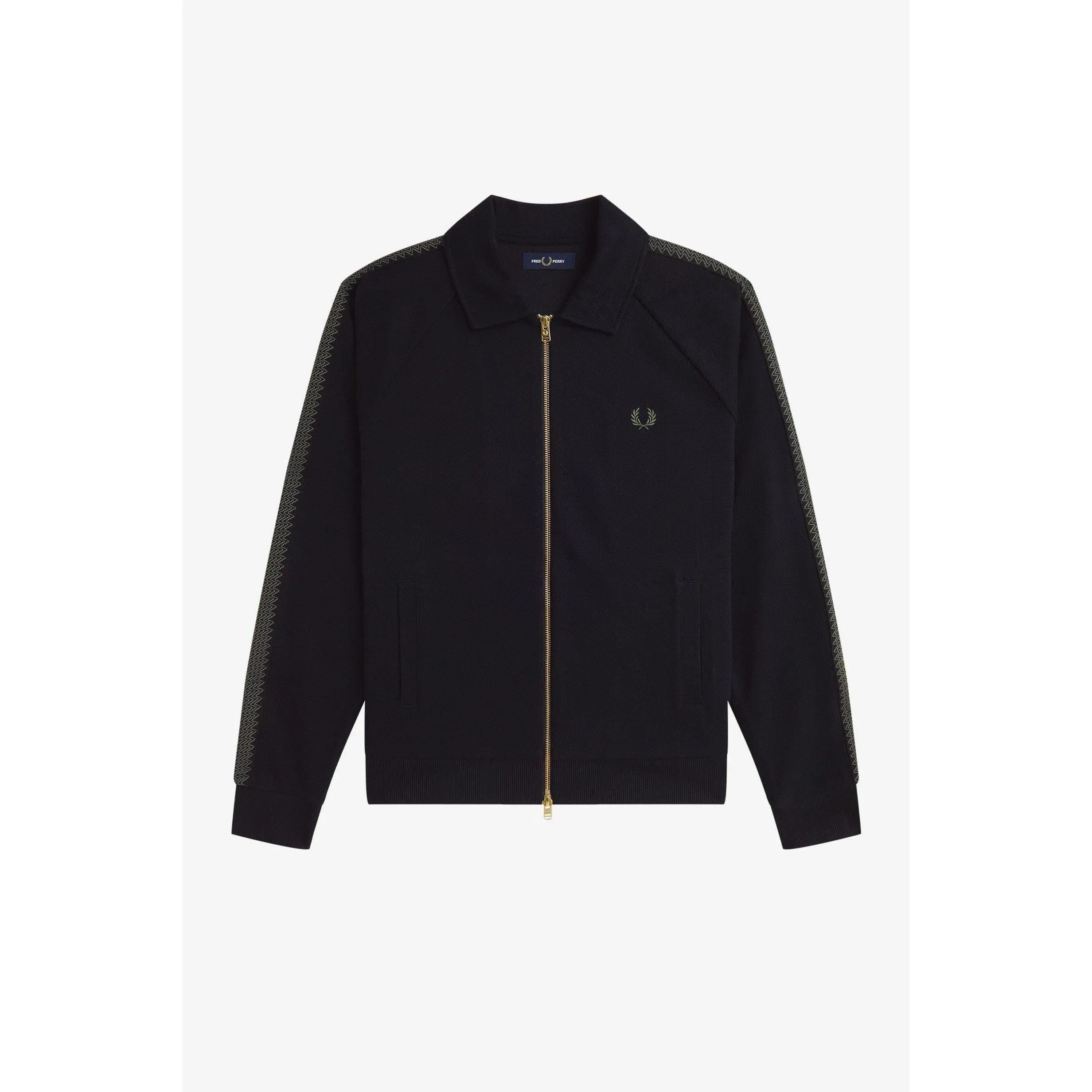 Side Tape Zip-Through Ribbed Tracksuit Top