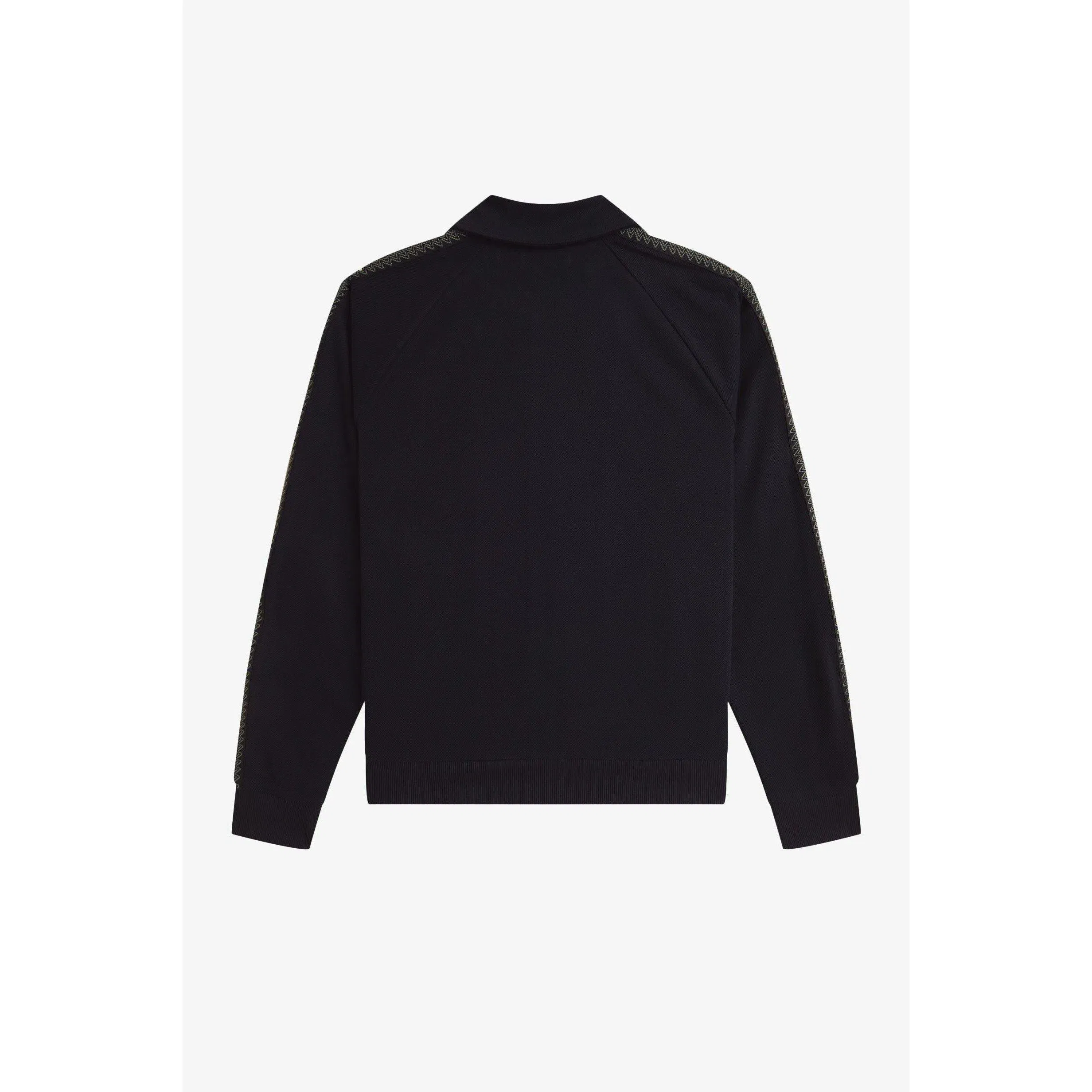 Side Tape Zip-Through Ribbed Tracksuit Top