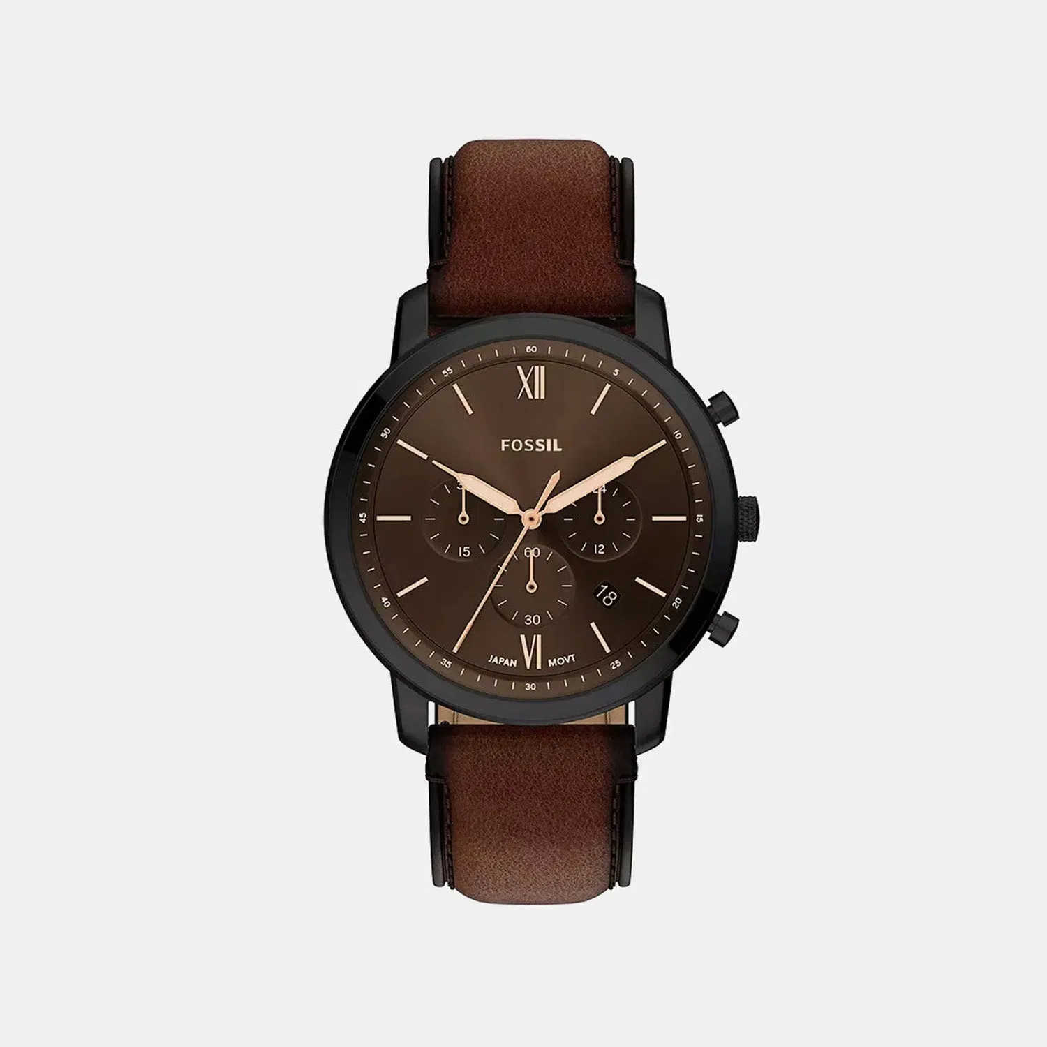 Fossil Neutra Men Quartz Brown Dial Chronograph Leather Watch Fs6163