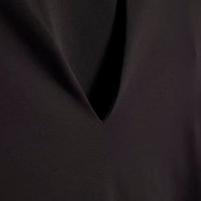 Black Plunge Neckline Long Sleeve Bodysuit