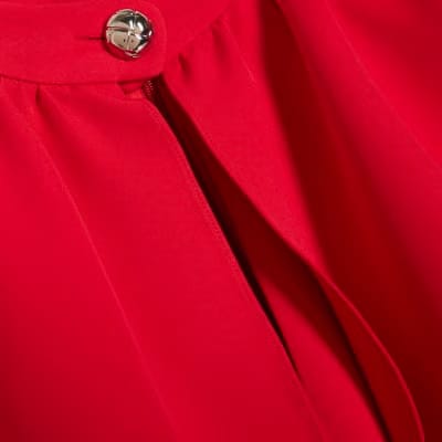 Red Cape Detail Mini Dress