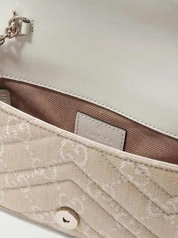 GG Marmont 2.0 Matelassé Canvas-Jacquard Shoulder Bag