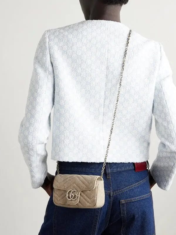 GG Marmont 2.0 Matelassé Canvas-Jacquard Shoulder Bag