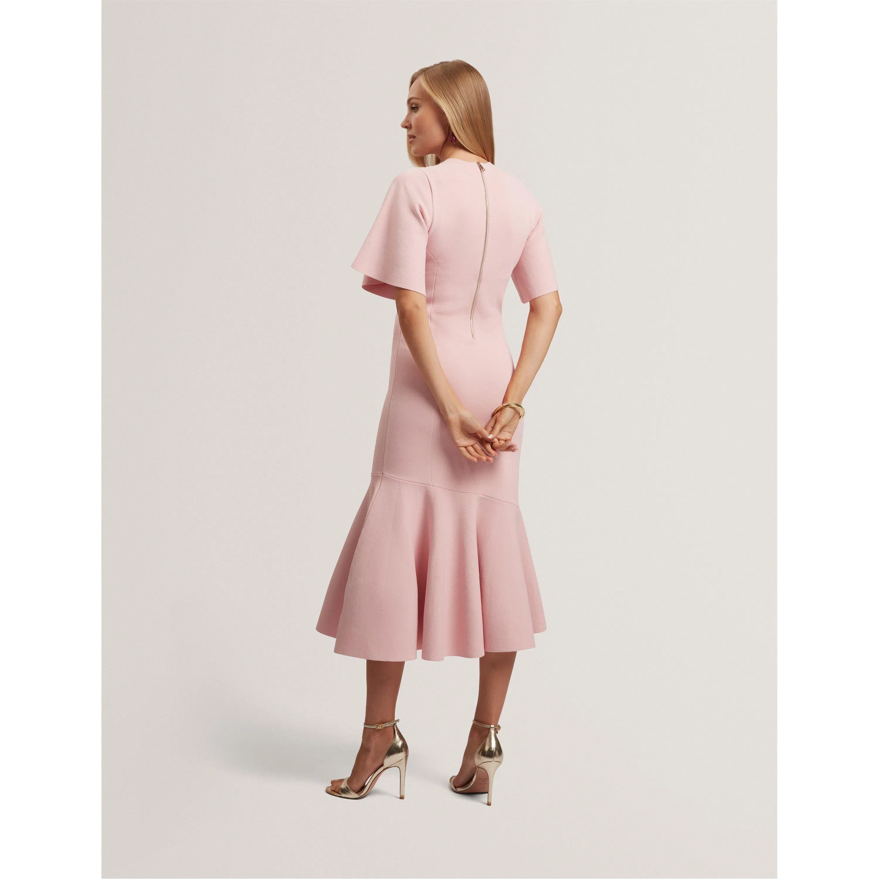Short Sleeve Midi Knitted Jumper Dress