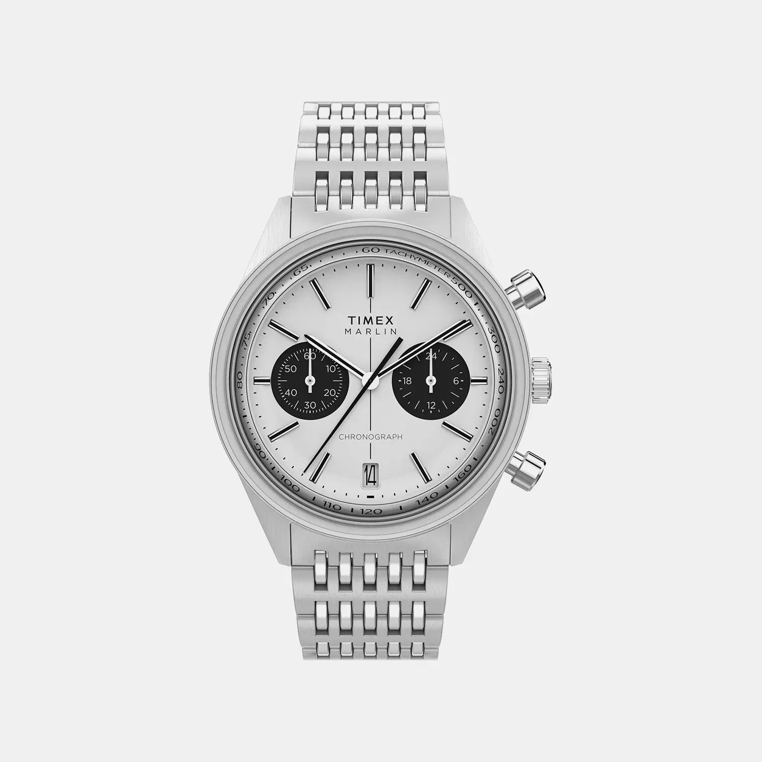 Timex Men Quartz Silver Dial Chronograph Stainless Steel Watch Tw2Y24600Ik