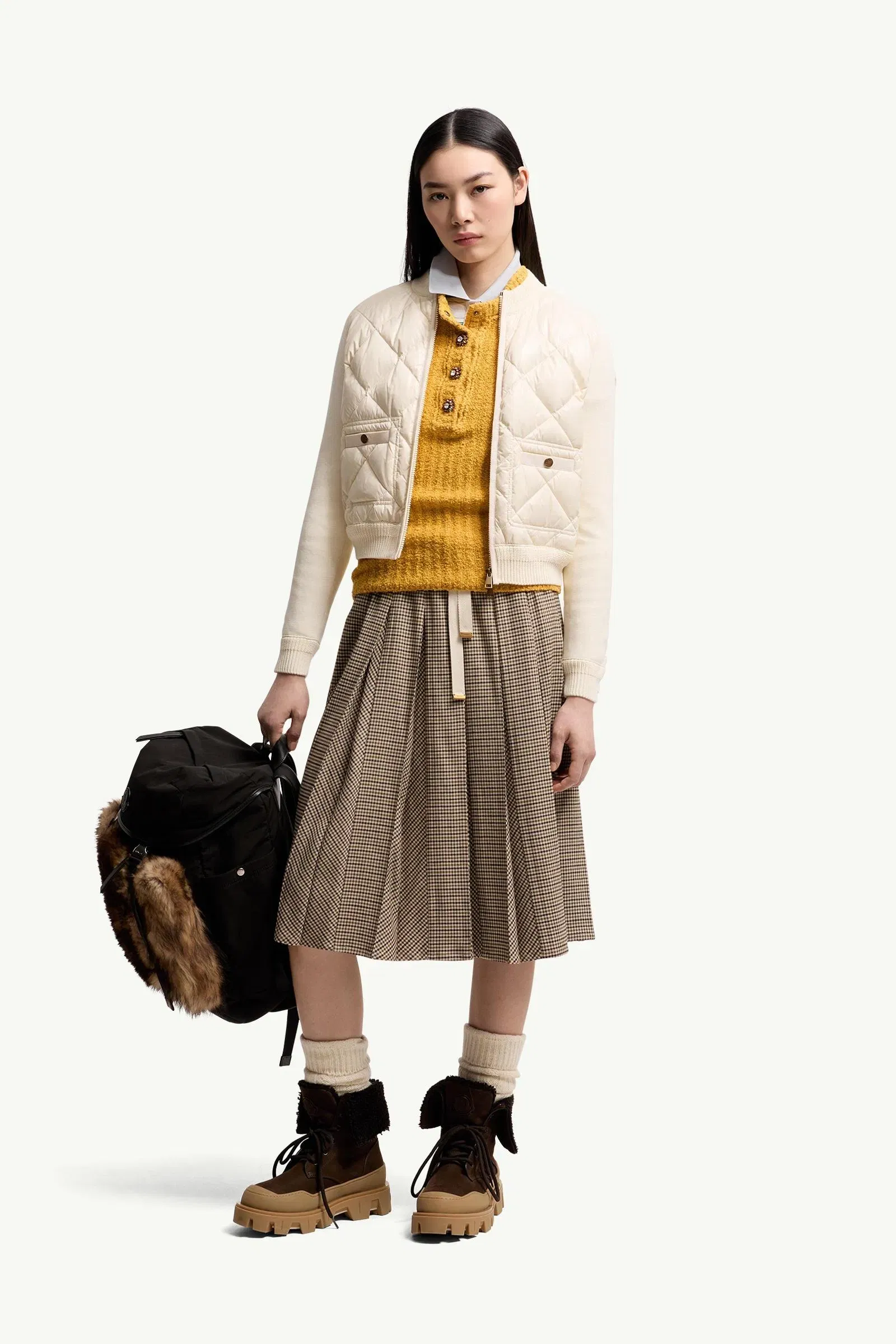 Moncler Cotton Padded Cardigan White White