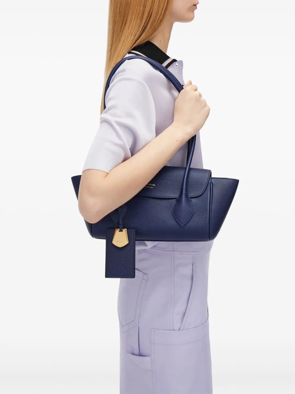 small East-West leather tote bag