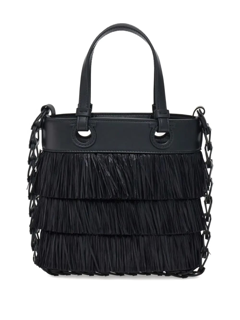 layered-fringe tote bag
