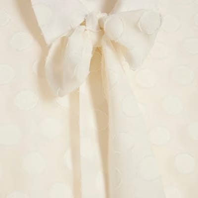 Cream Organza Polka Dot Blouse