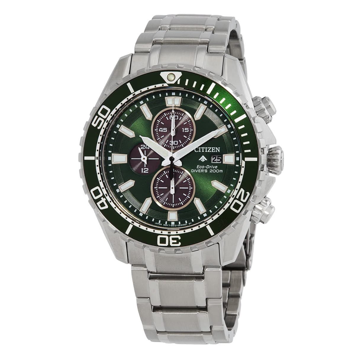 Citizen Promaster Dive Chronograph Eco-Drive Green Dial Mens Watch