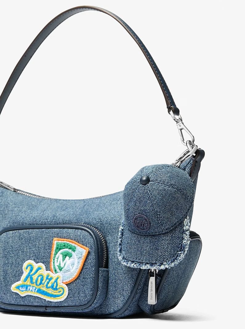 Michael Kors Denim Baseball Hat Bag Charm Washed Denim