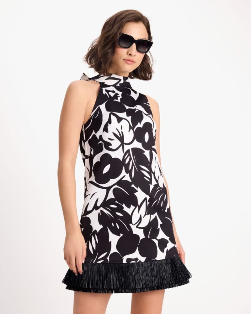 Tropical Foliage Raffia Dress