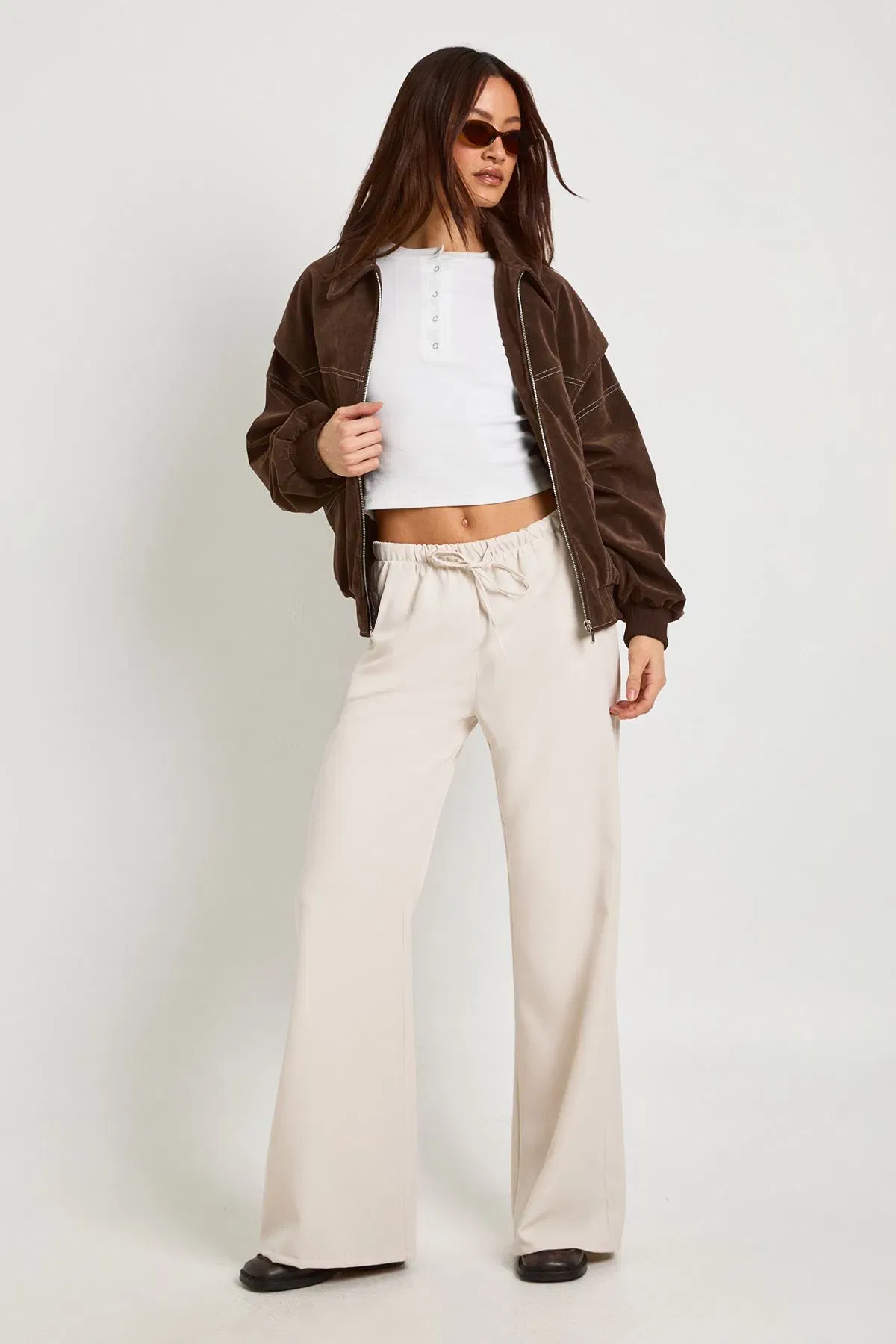 Tall Woven Elasticated Waist Straight Leg Trousers