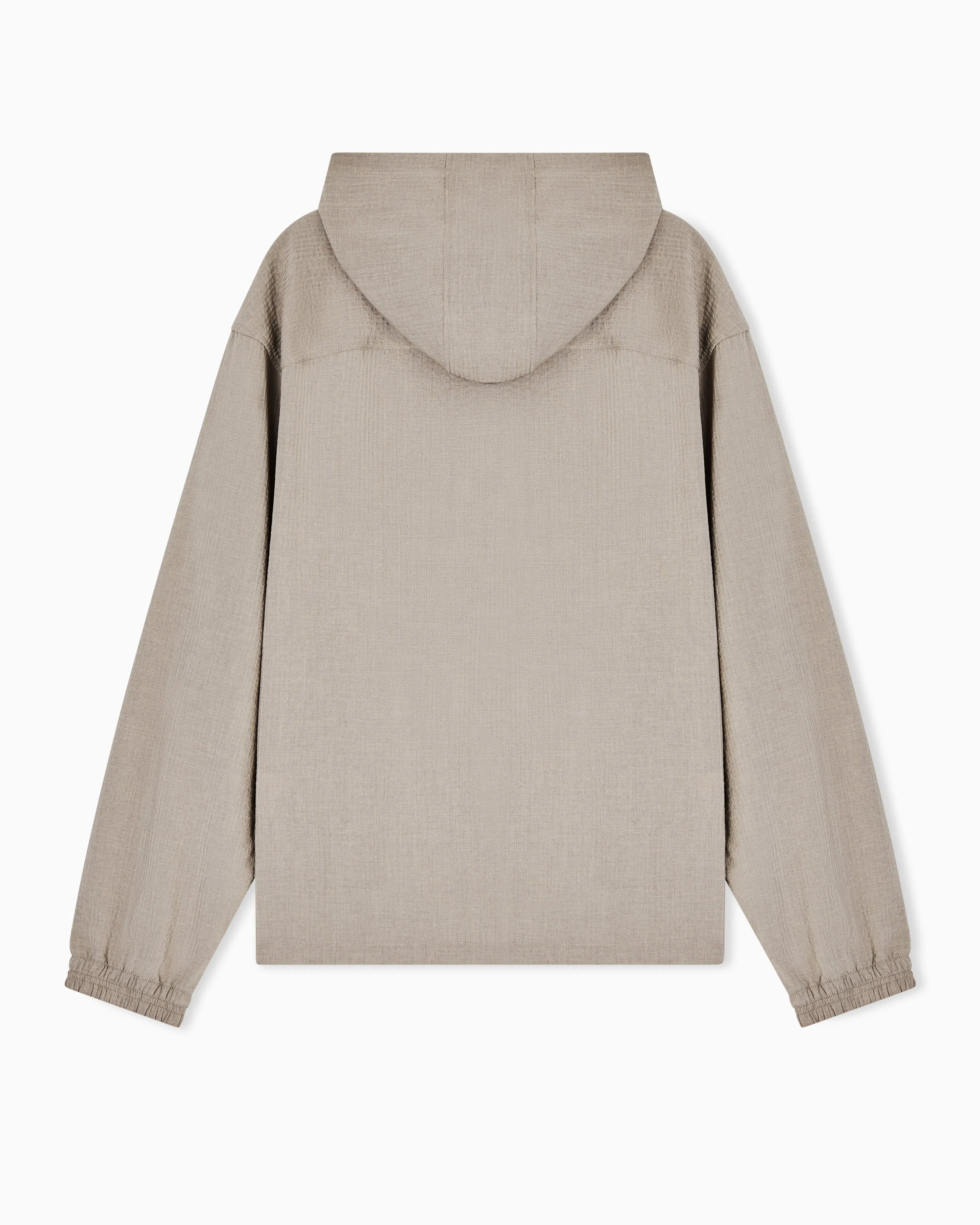 Emporio Armani Technical-seersucker fabric hooded blouson