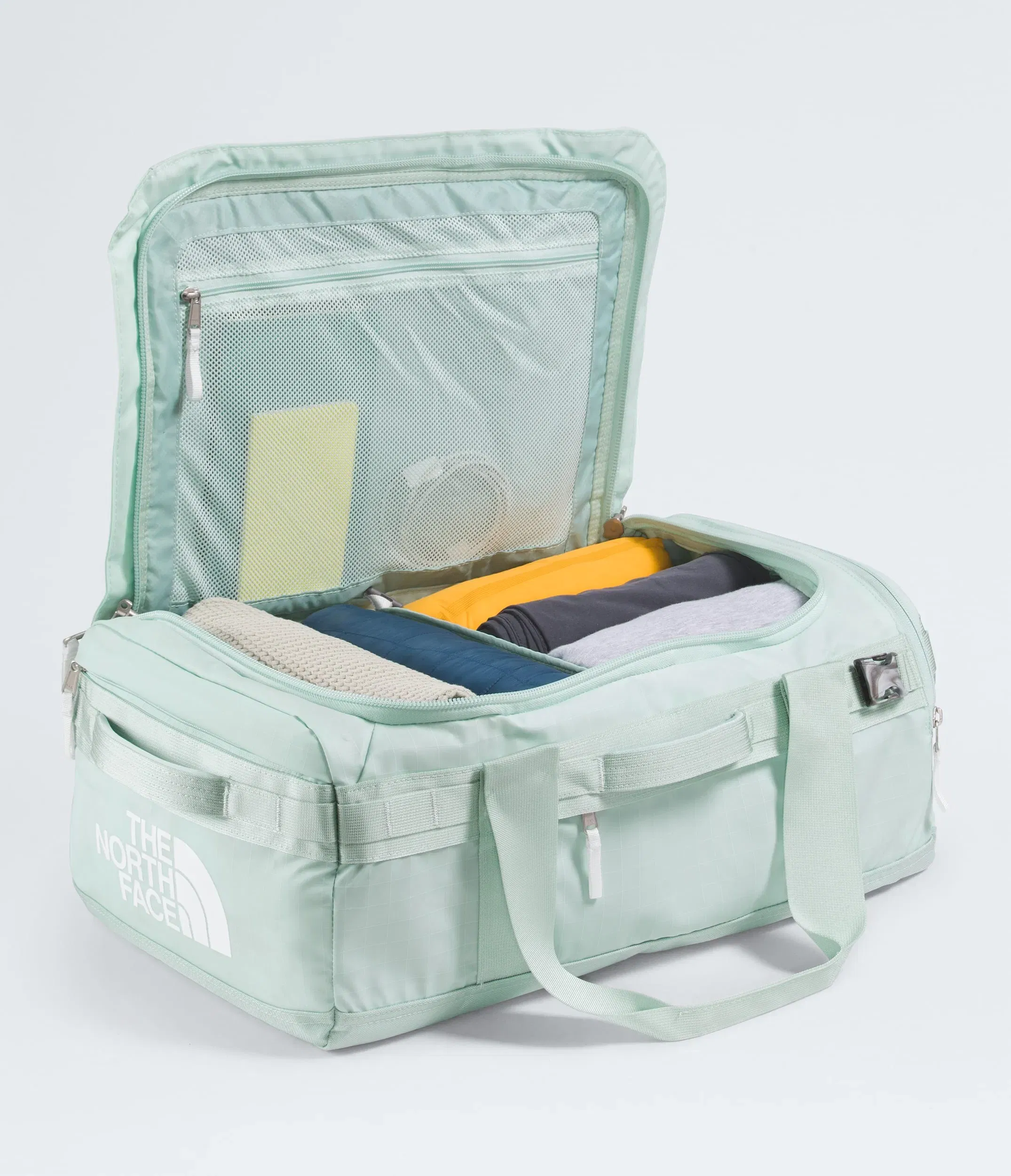 The North Face Base Camp™ Voyager Duffel—42L Opal Frost-Pearl Stone-Tnf White