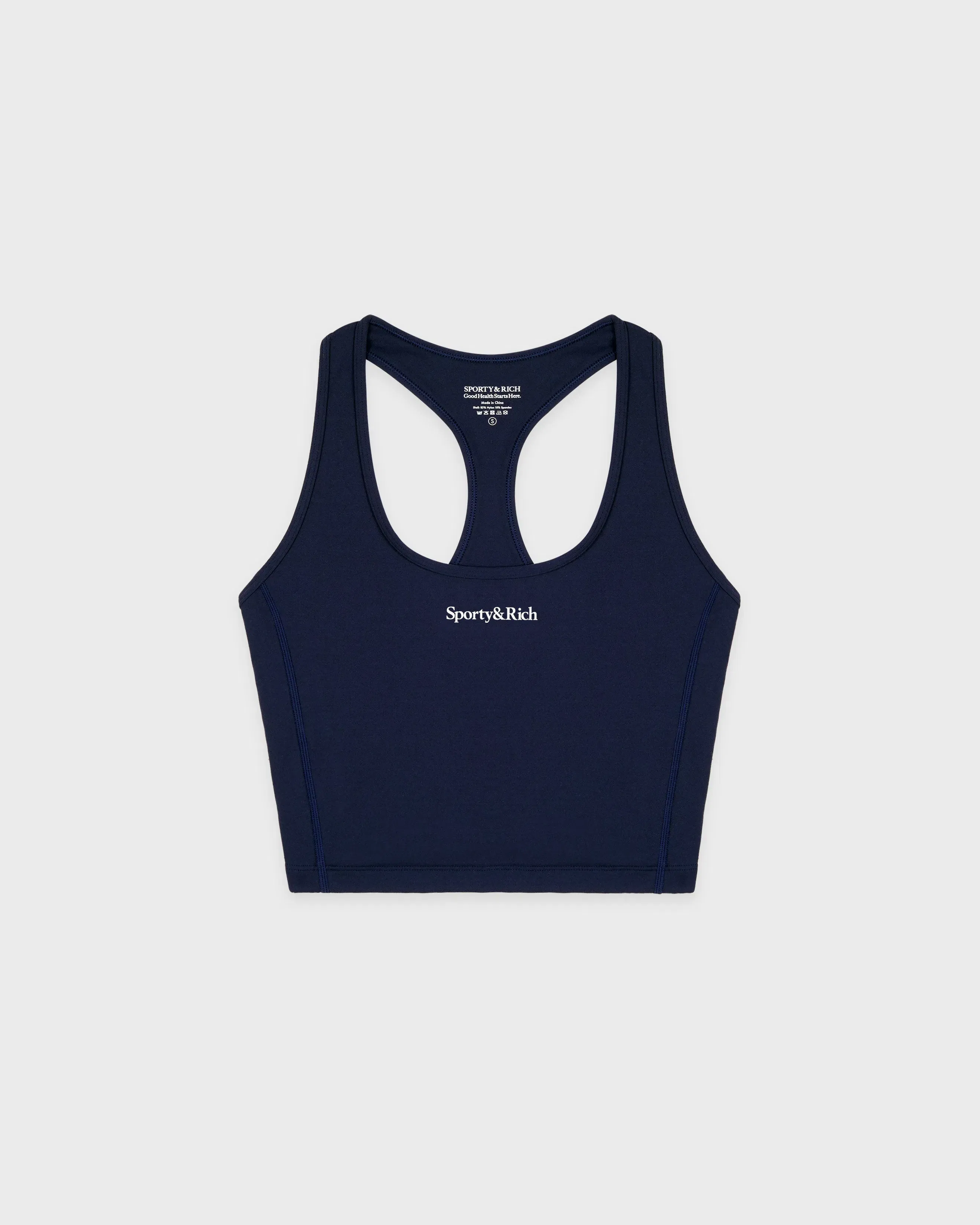 Serif Logo Sports Tank - Navy/White