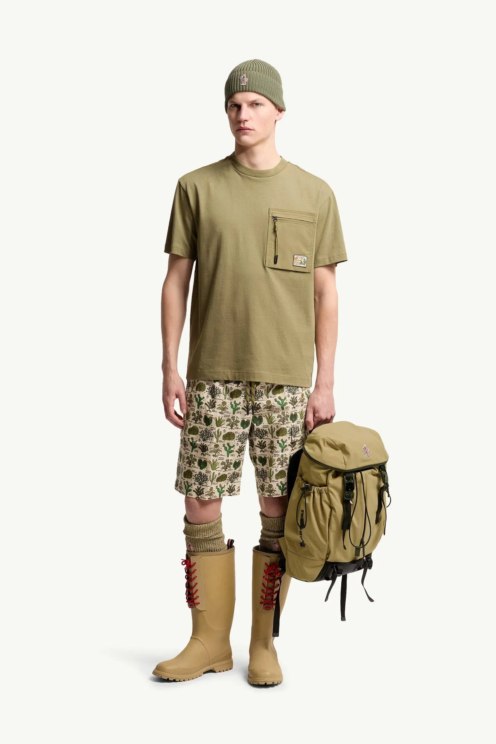 Moncler Utility Pocket Cotton T-Shirt Olive Green Olive Green