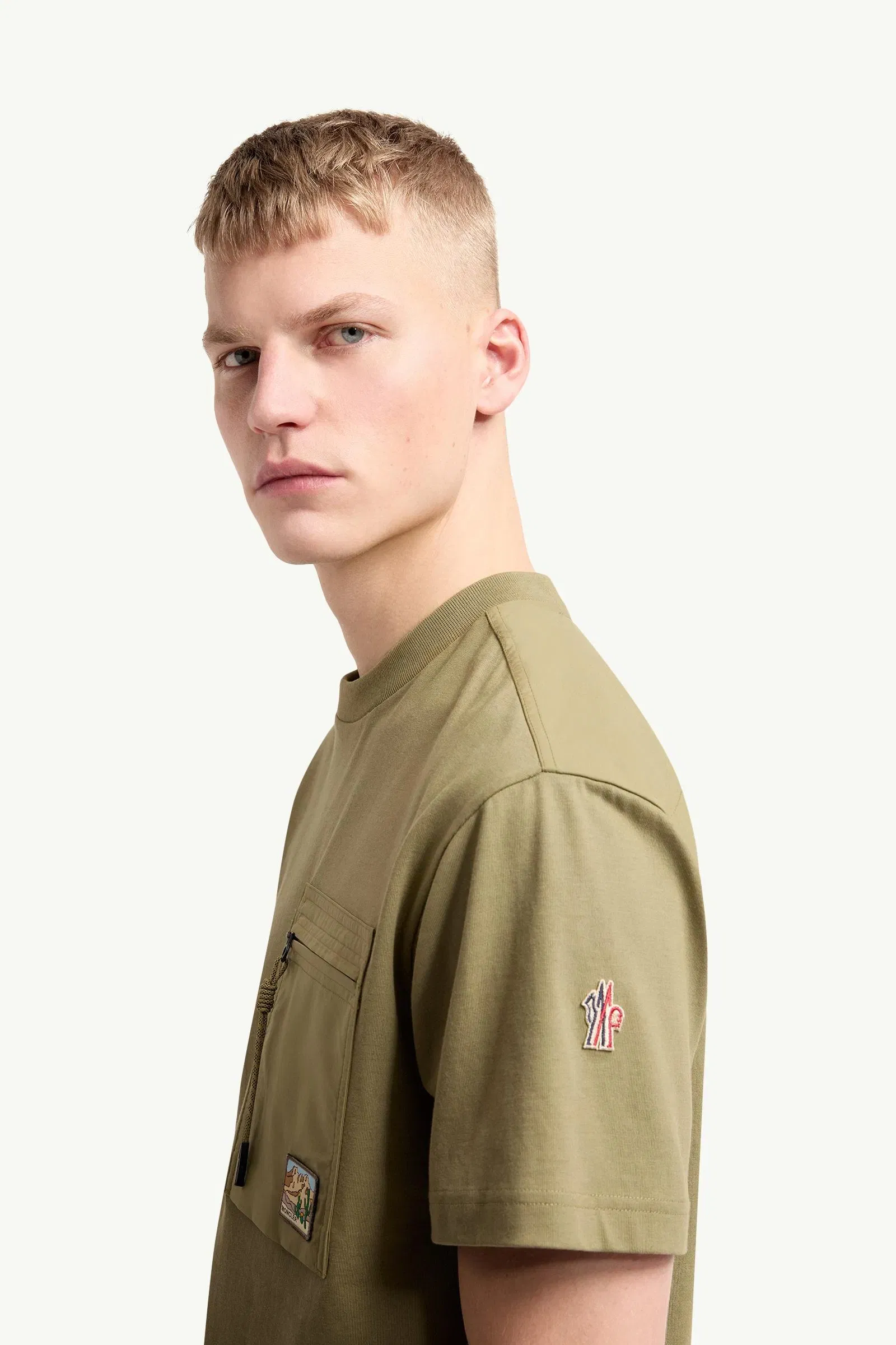 Moncler Utility Pocket Cotton T-Shirt Olive Green Olive Green
