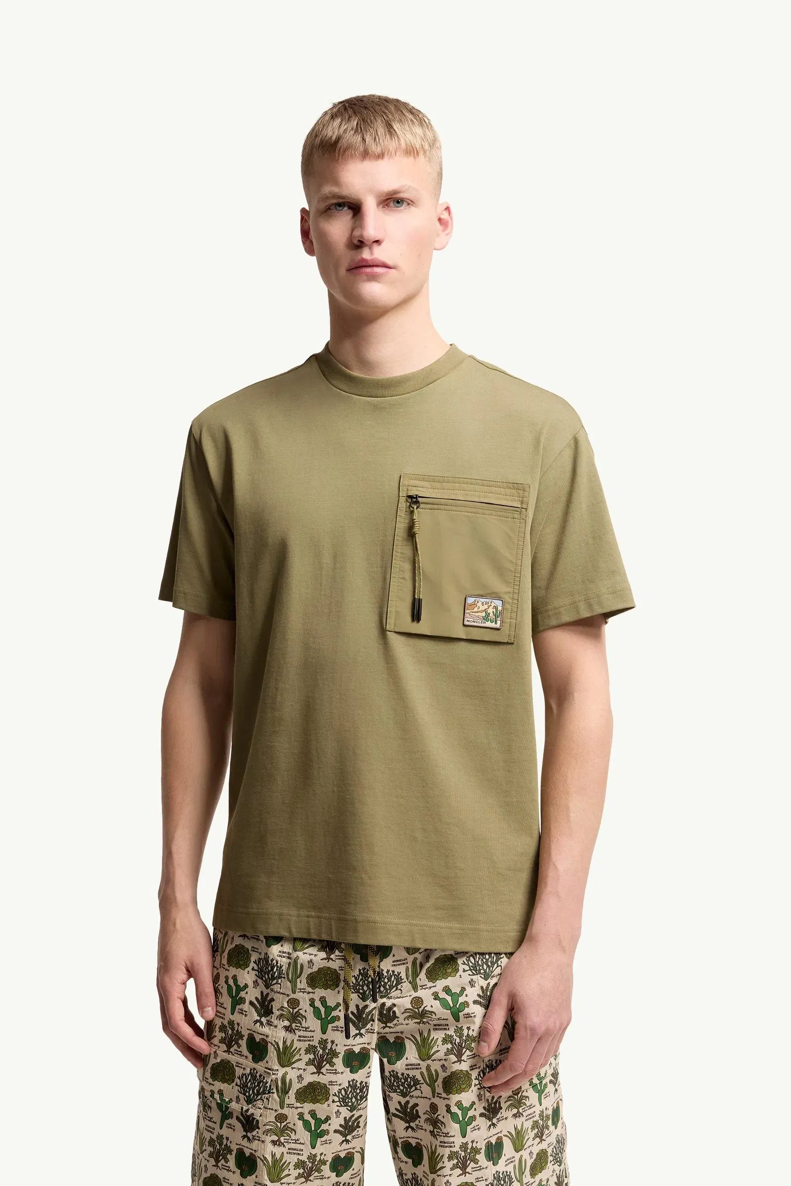 Moncler Utility Pocket Cotton T-Shirt Olive Green Olive Green