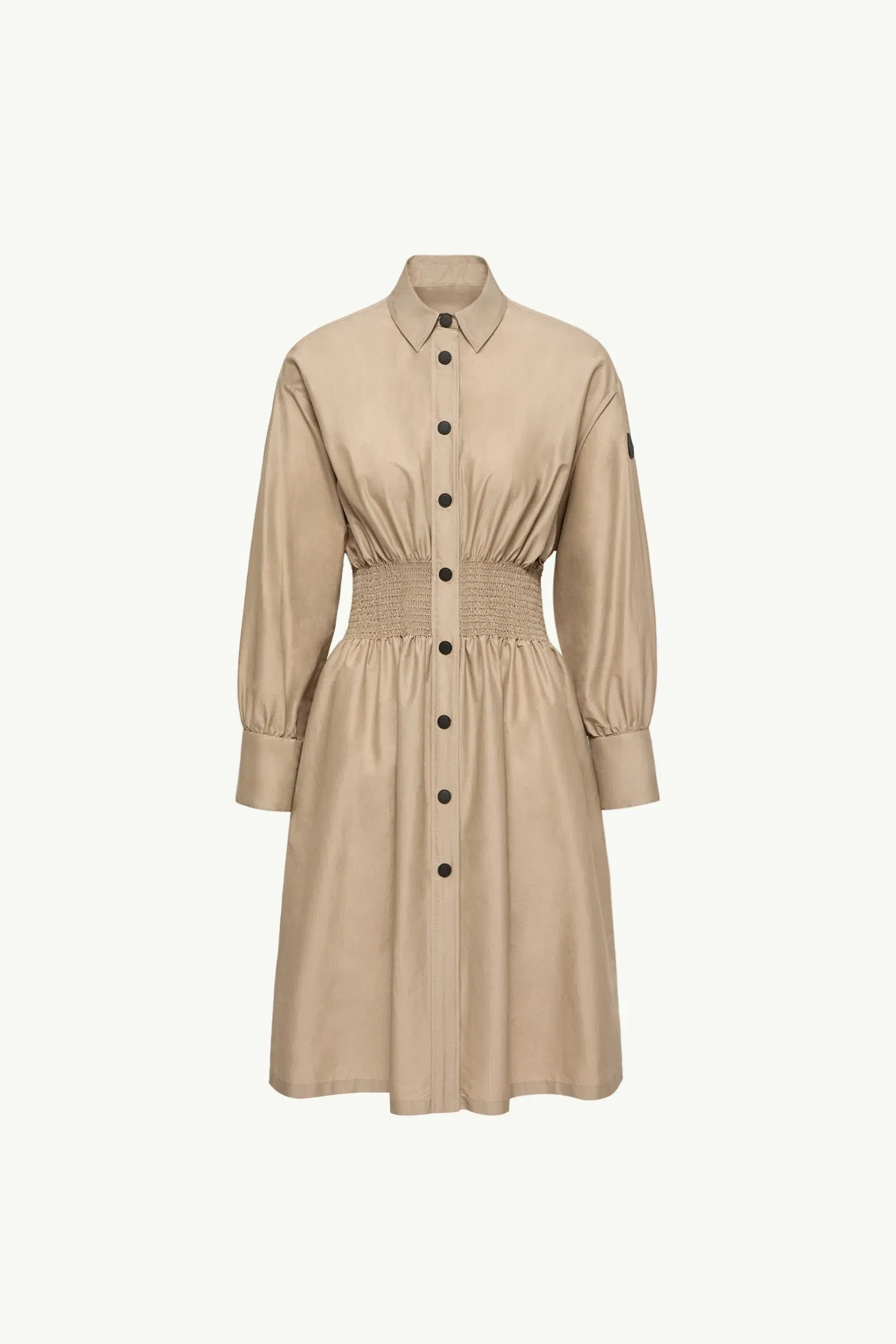 Moncler Cotton Nylon Shirt Dress Light Beige Light Beige