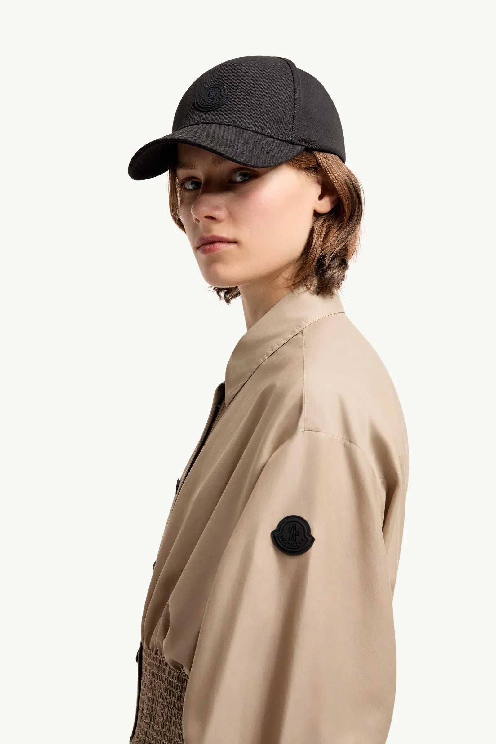 Moncler Cotton Nylon Shirt Dress Light Beige Light Beige