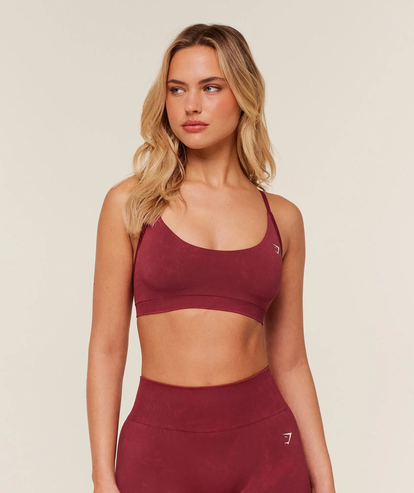 Gymshark Washed Sports Bra - Red Wash