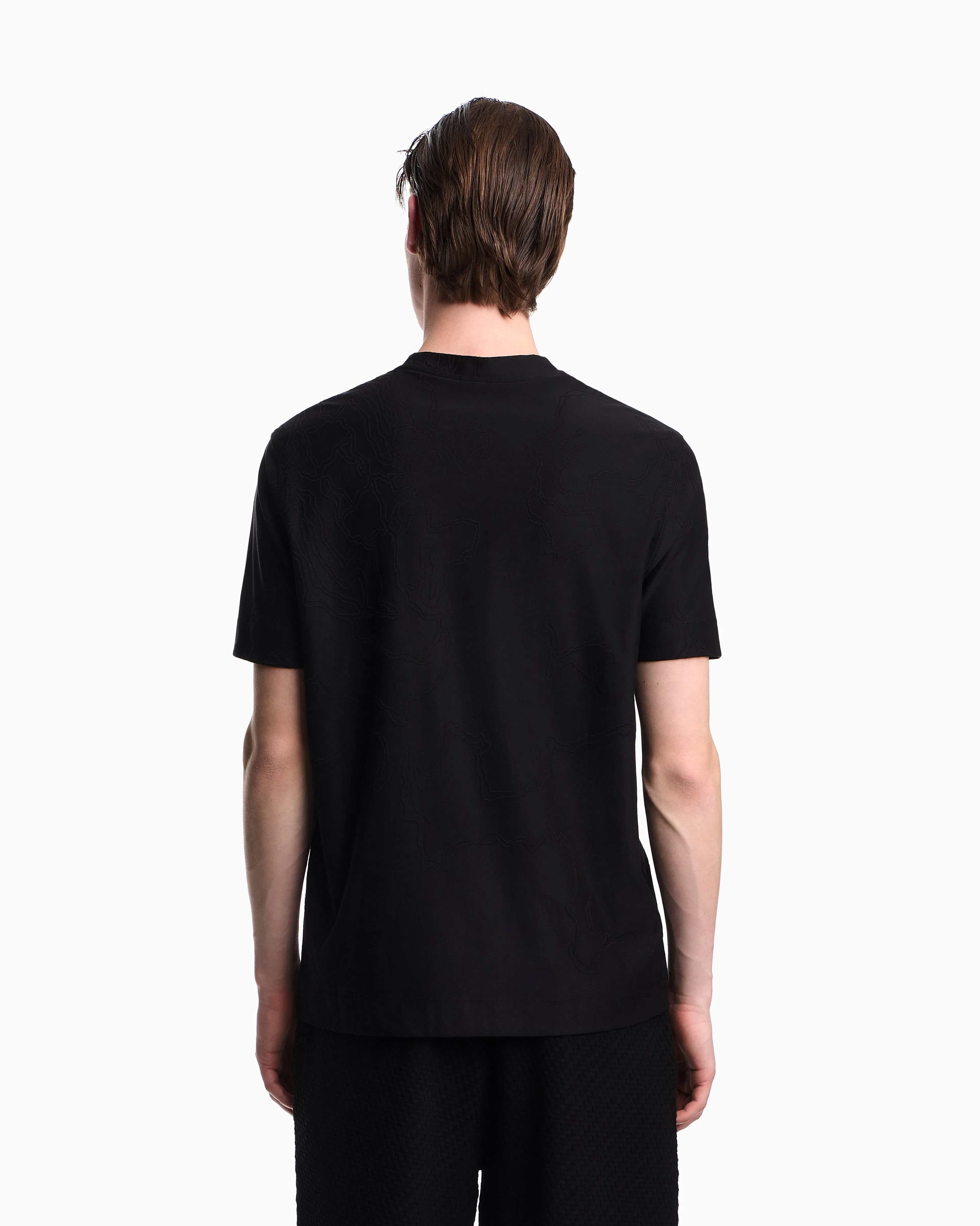 Emporio Armani Jersey jacquard T-shirt with all-over motif