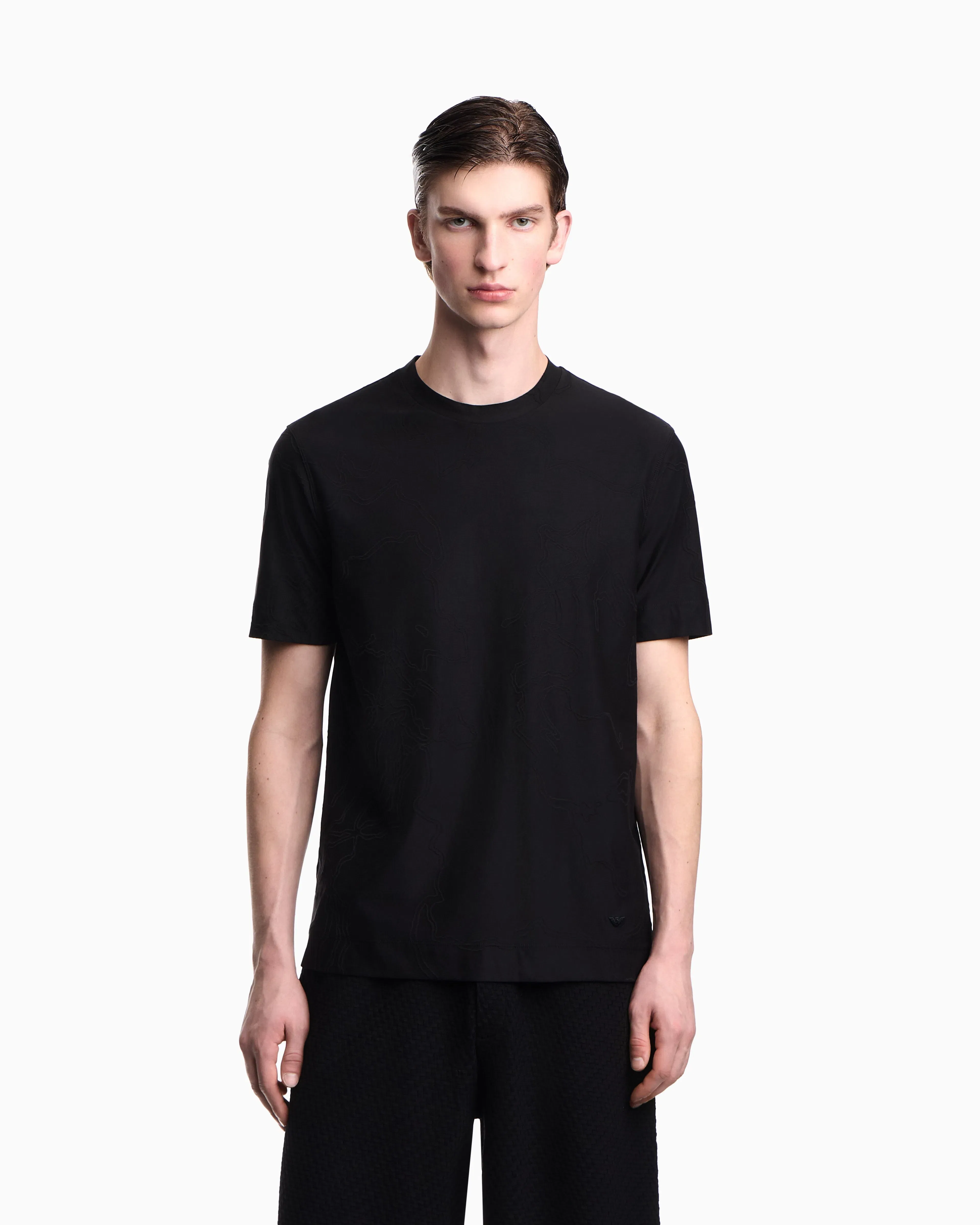 Emporio Armani Jersey jacquard T-shirt with all-over motif