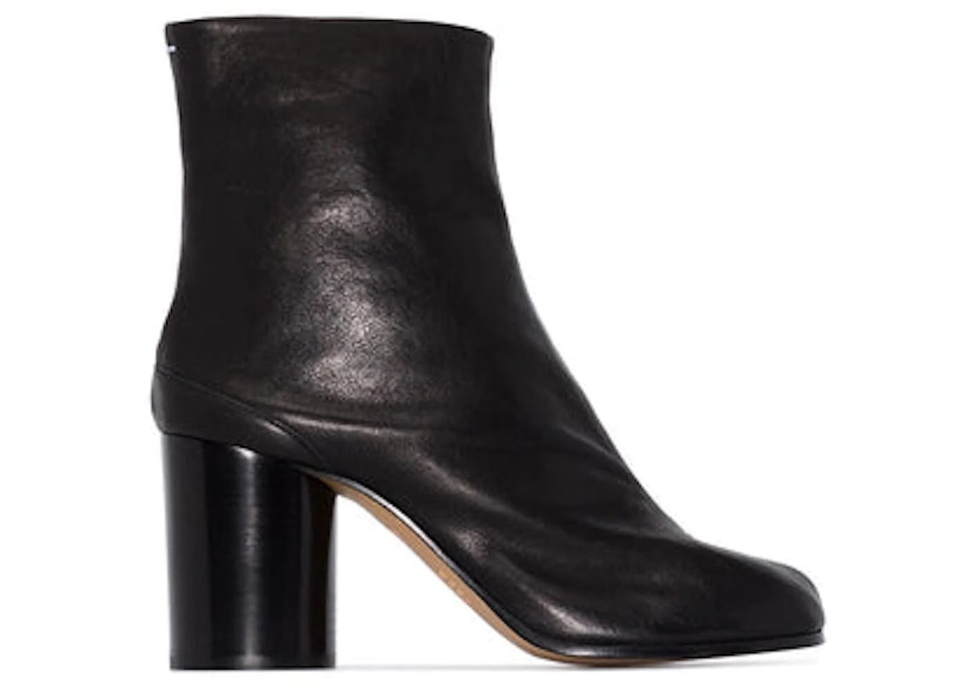 Maison Margiela Vintage Leather Tabi High Heel Ankle Boots Black Womens
