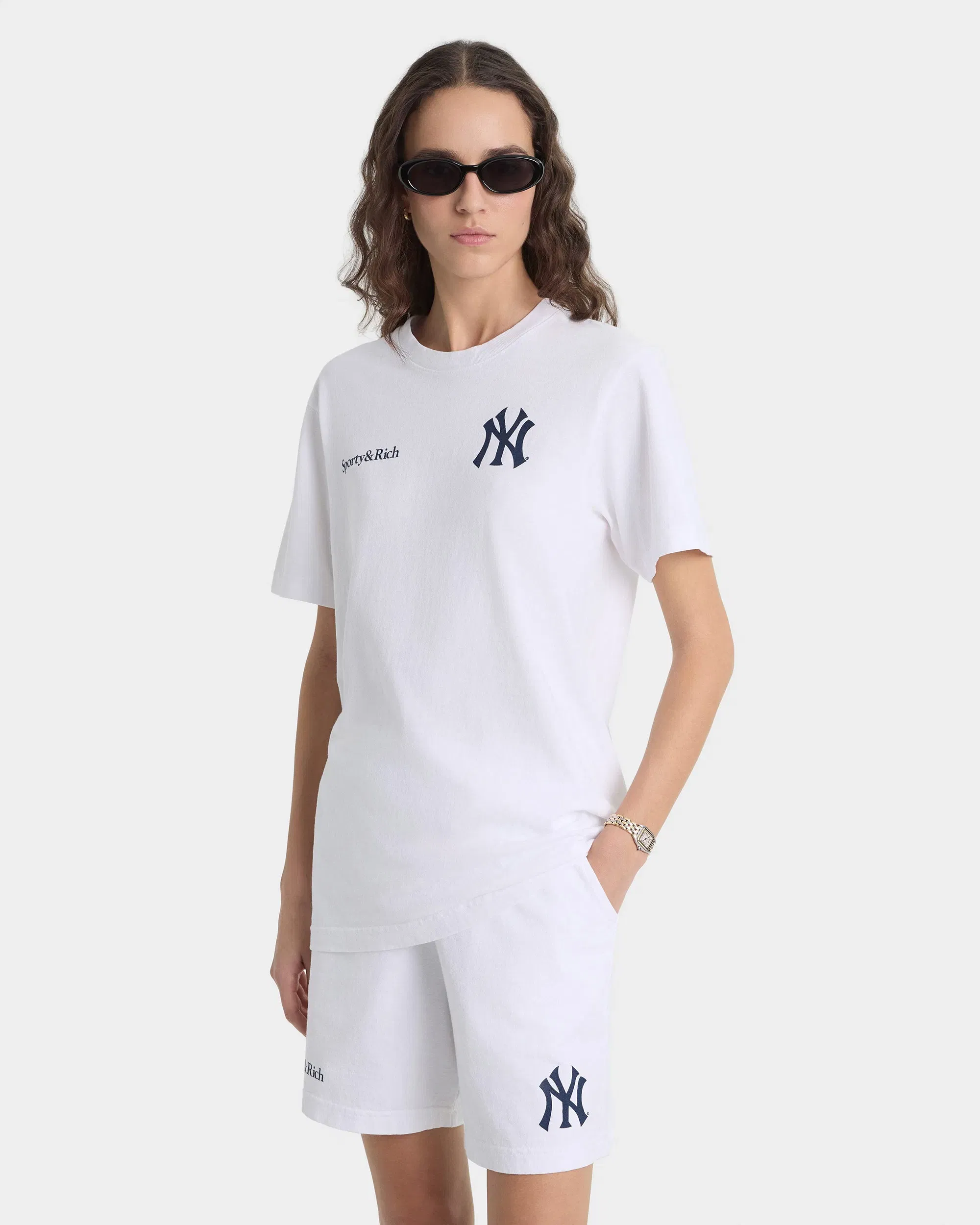 Heritage Yankees Serif Gym Short - White/Navy