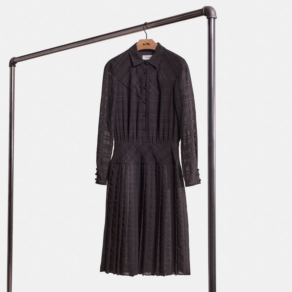 Restored Plaid Pleated Shirt Dress