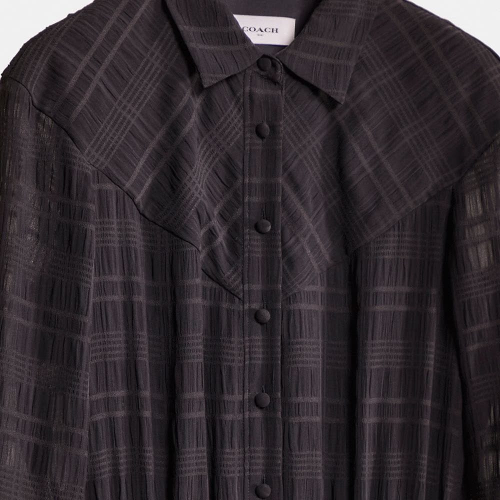 Restored Plaid Pleated Shirt Dress