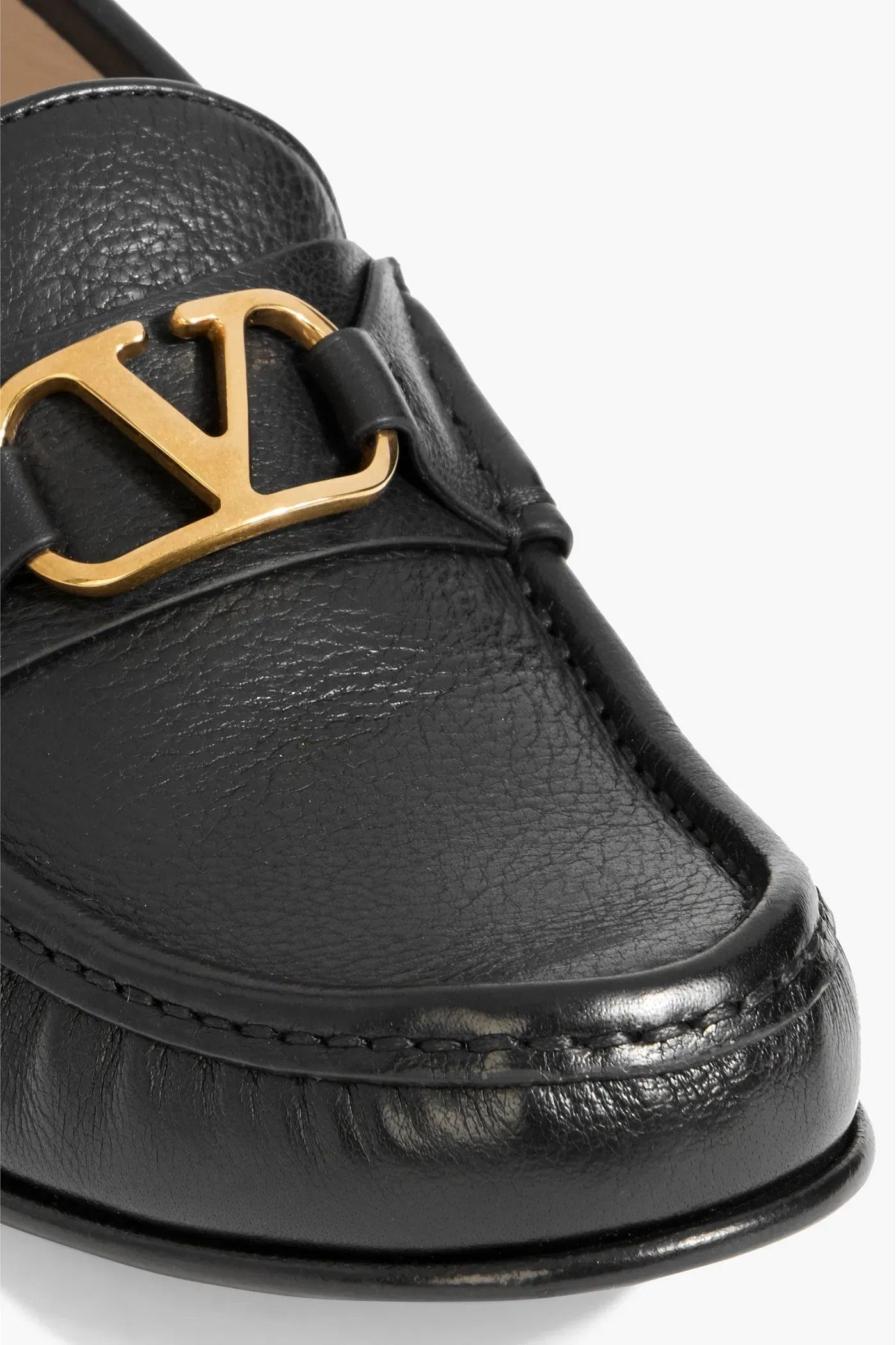 Valentino Garavani Vlogo Signature Leather Loafers Black Women's