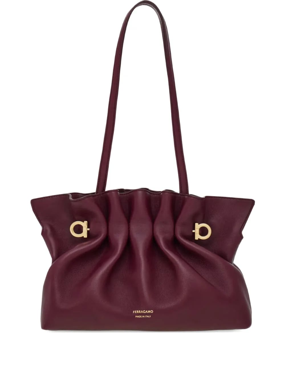 small double-Gancini gathered shoulder bag