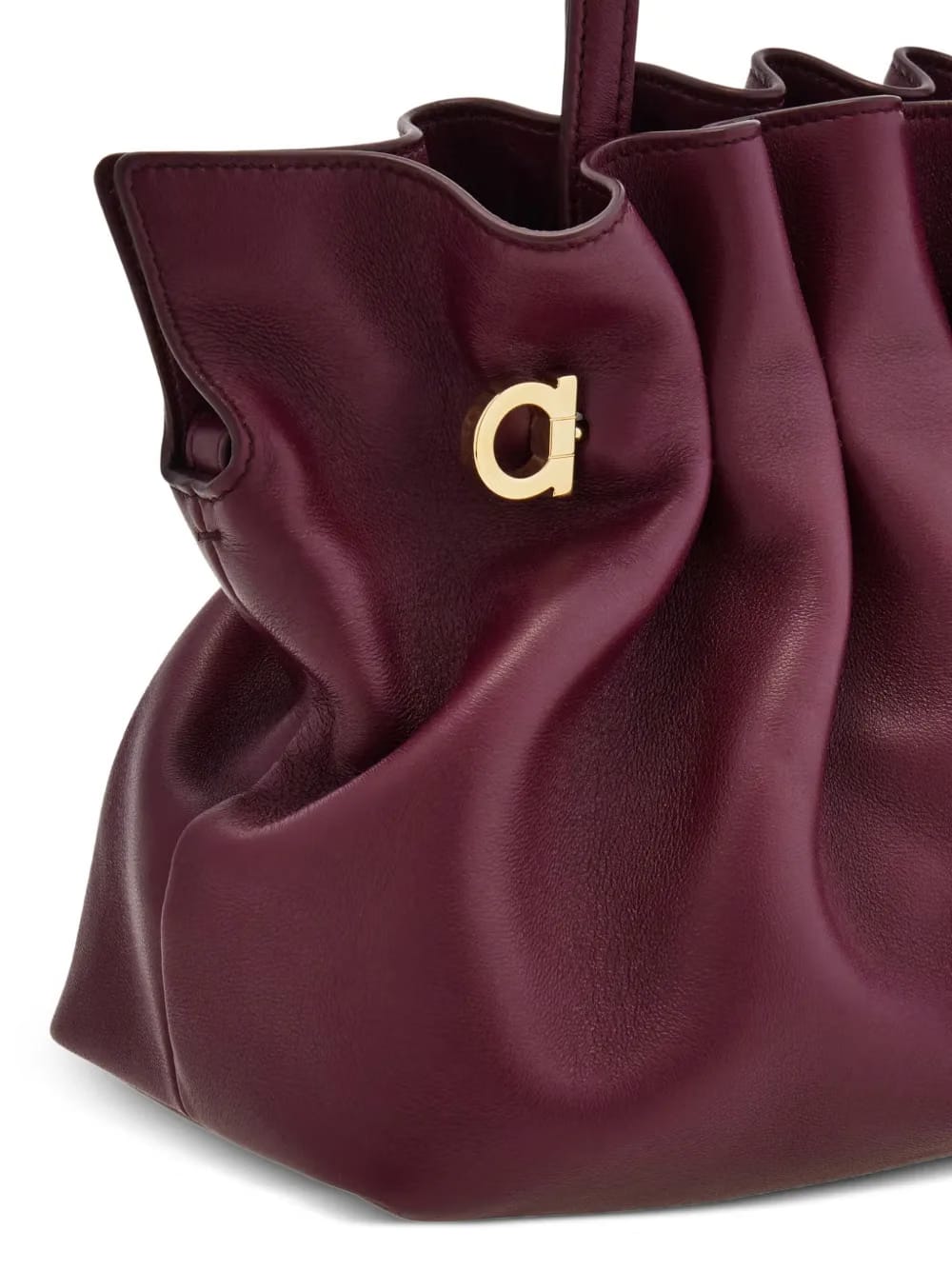 small double-Gancini gathered shoulder bag