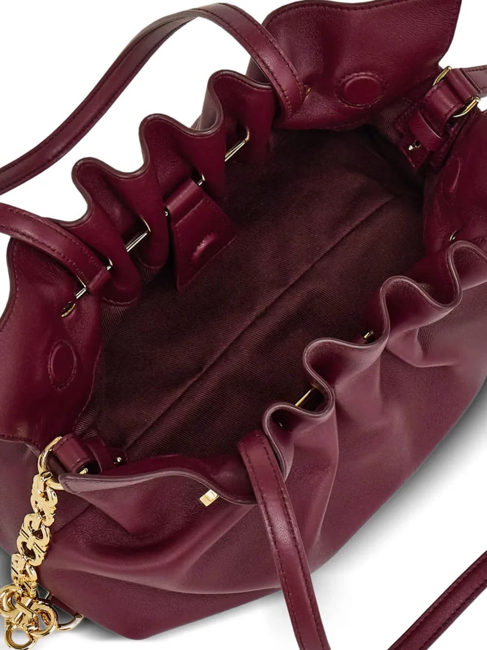 small double-Gancini gathered shoulder bag