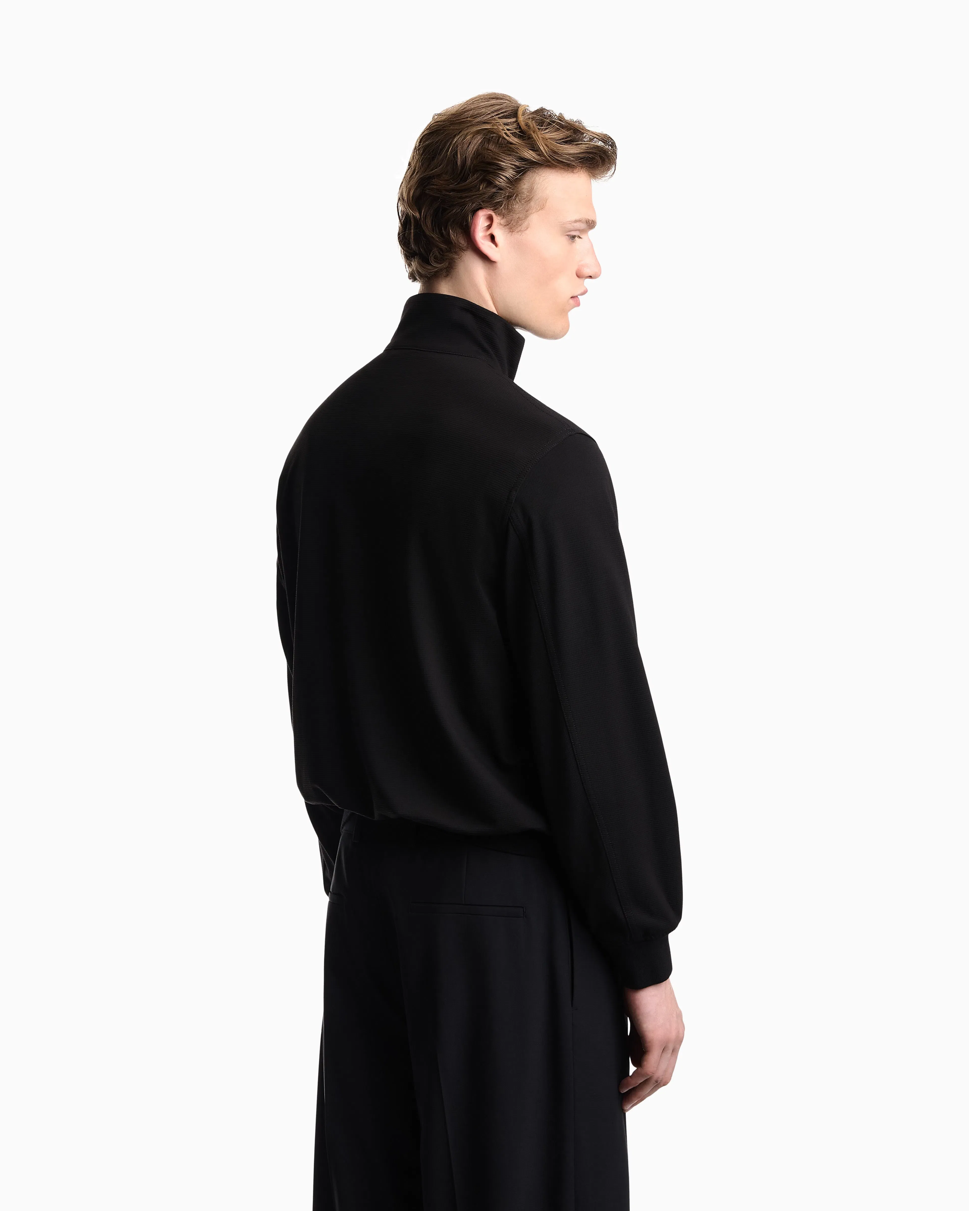 Emporio Armani Blouson in waffle-effect armure fabric