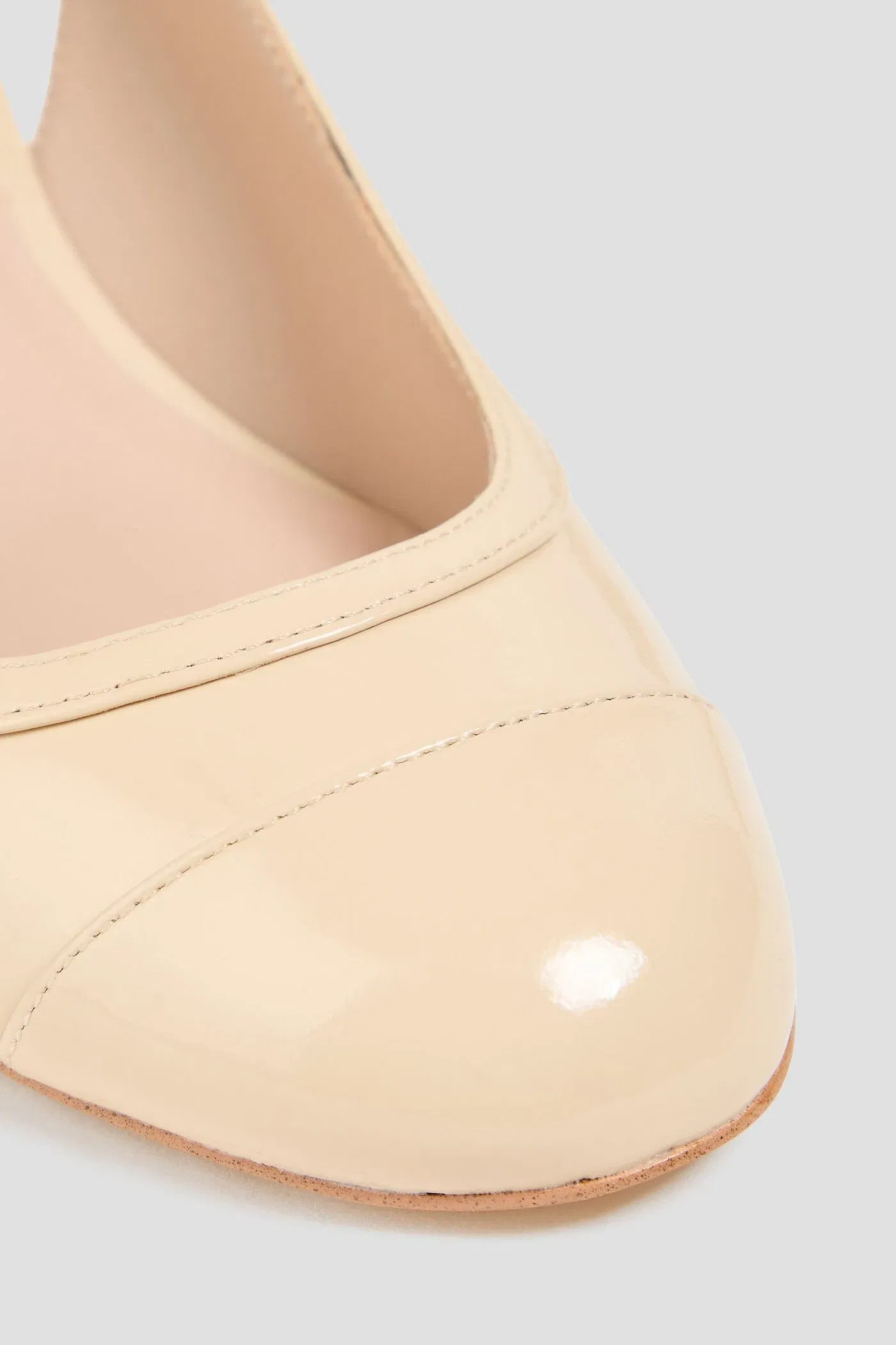 Stuart Weitzman Celina 60 Patent-Leather Slingback Pumps Cream Women's